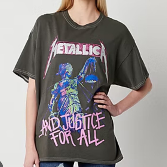 Metallica Justice For All Washed T-Shirt Black Wash Size Small - Picture 1 of 4
